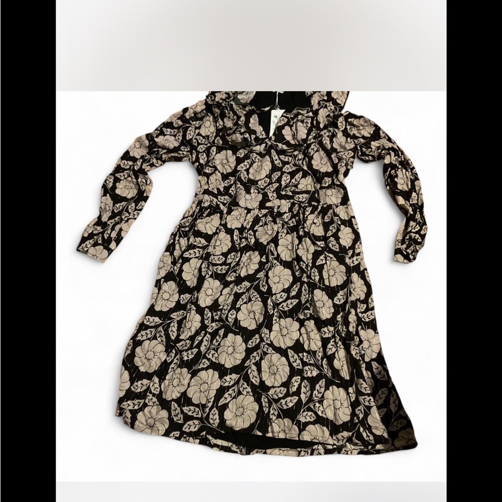 Boden nwt Black and White Floral Dress